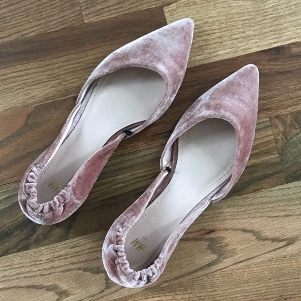 Blush Velvet Ballet Flats